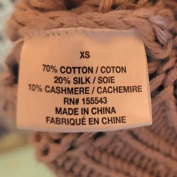 Sablyn Mariella Open Knit Cotton/Silk/Cashmere Blend Sweater Camel Sand Size XS - Picture 7 of 8